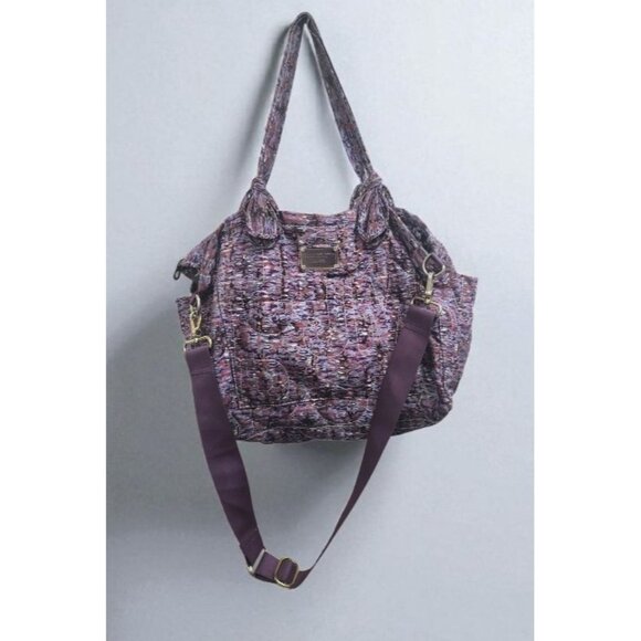 Marc By Marc Jacobs Shoulder Handbag Purple Abstract Print Crossbody Tote - Picture 1 of 16